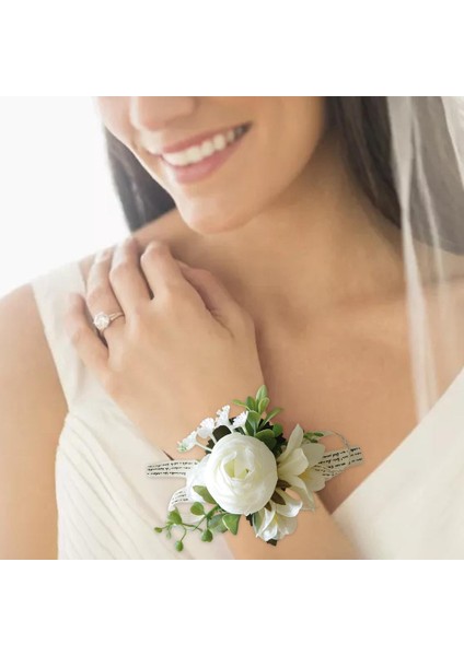 Bilek Korsaj Düğün Parti Supplie Buketleri Suni Korsanlar Parti Bir El Için indirimleri