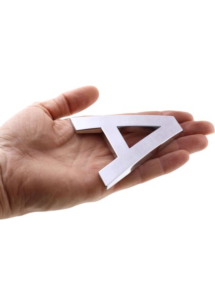 Yapışkanlı Harf 8.5 cm Parlak Krom Kapı Oda Posta Kutusu W Harfi