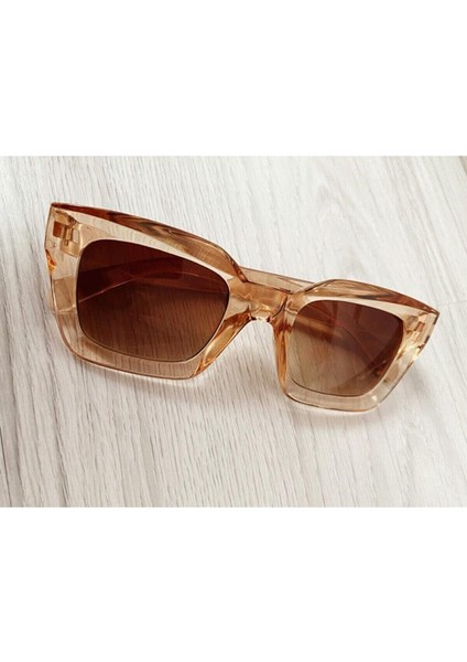 Cat Eye Kristal Bal Rengi Kadın Güneş Gözlüğü Kahverengi Cam indirimleri