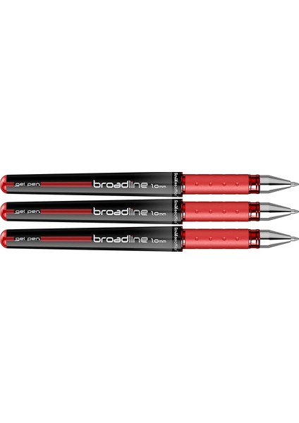 Roller Kalem - Broadlıne - 1.0 mm - Kırmızı - 3'lü