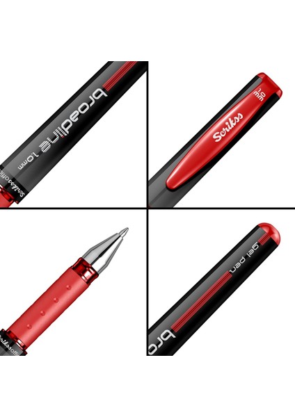 Roller Kalem - Broadlıne - 1.0 mm - Kırmızı - 3'lü