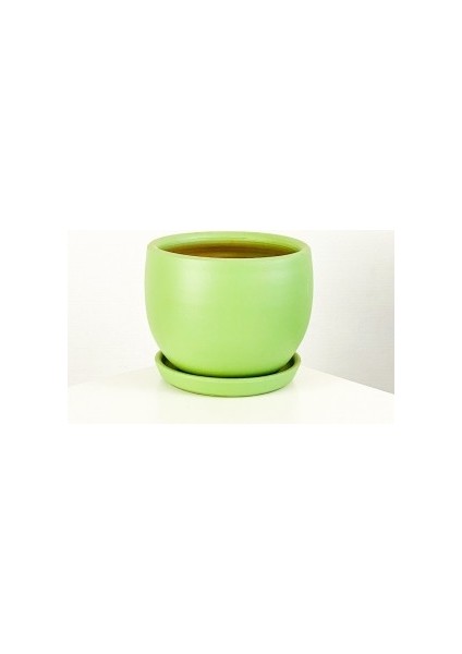 Curvy Terra Cotta Saksı - Mint Yeşil 12cm
