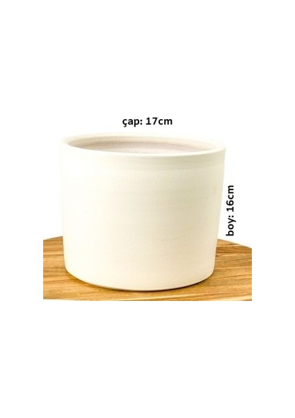 Ruby Terra Cotta Saksı Beyaz 17cm