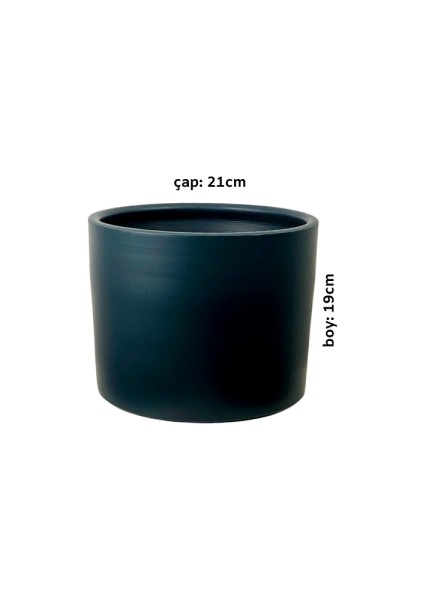 Ruby Terra Cotta Saksı Antrasit 21cm