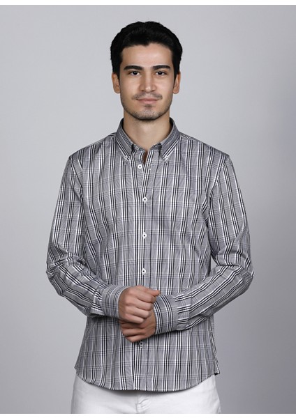 Erkek Pamuklu Slim Fit Casual Gömlek 22114 fırsatları