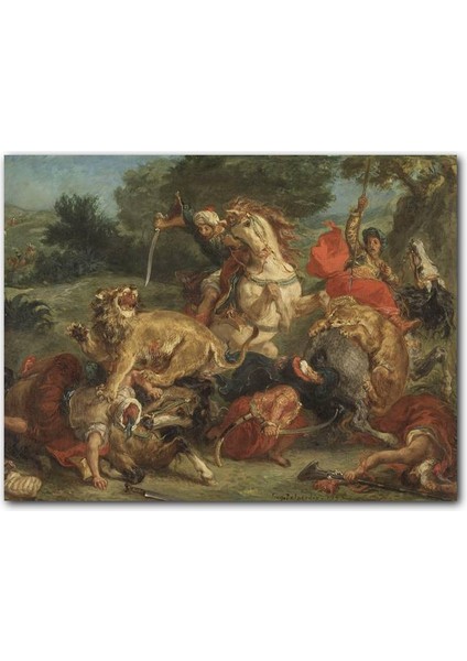 Cakatablo Aslan Avı Eugène Delacroix Sanat Görseli