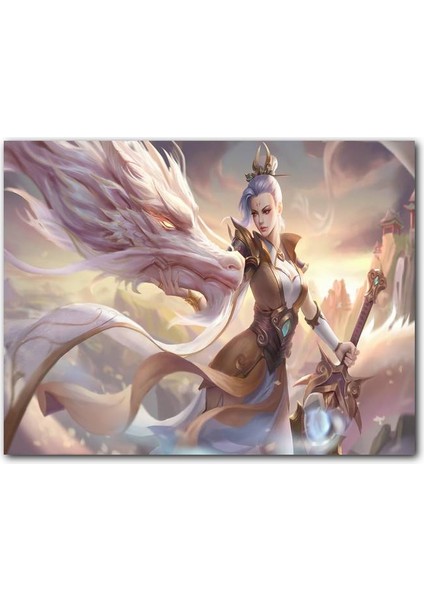 Cakatablo League Of Legends Kadın Savaşçı ve Ak Ejderhası