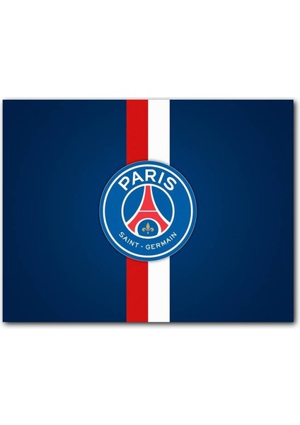 Cakatablo Psg Logosu Mavi Zemin Kırmızı Beyaz Kuşaklı