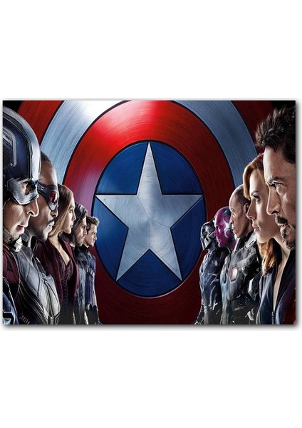 Cakatablo Marvel Avengers Infinity Savaş Afişi Kaptan Amerika Iç Savaş Görseli