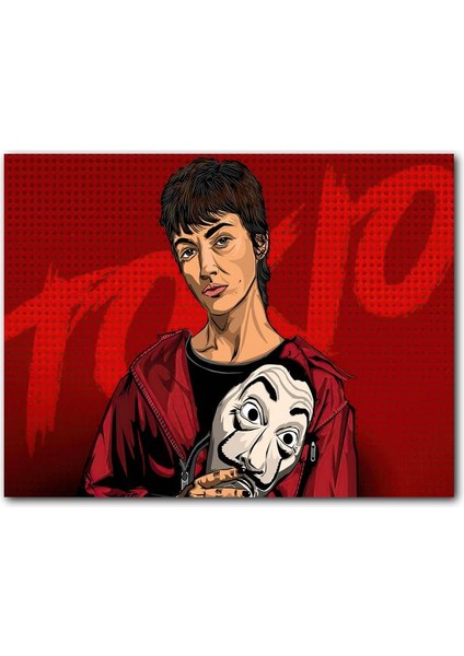 Cakatablo La Casa De Papel Tokyo ve Maskesi Çizim Portre