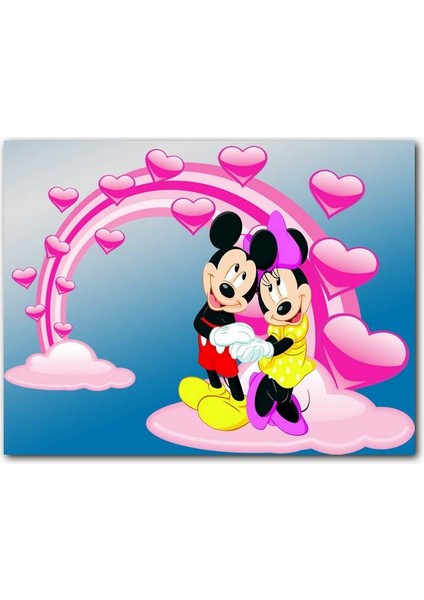 Cakatablo Mickey ve Minnie Mouse Fotoğraf Aşk