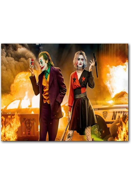 Cakatablo Joker ve Harley Quinn Alevler Arkaplan