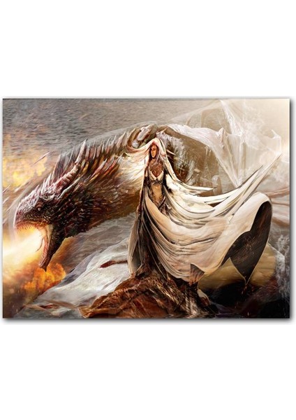 Cakatablo Daenerys Targaryen Dragon Game Of Thrones Çizgi Film Görseli