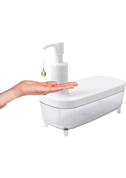 Saydam Push-Tipi Sabunluk Sabun Banyo Sıvı Birte Kabarcık Şişesi Beyaz (Yurt Dışından)