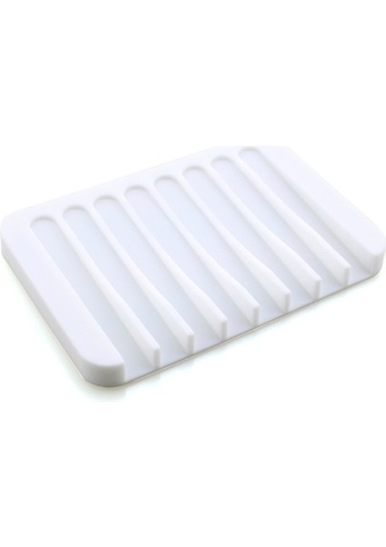 Banyo Silikon Esnek Sabunluk Depolama Tutucu Soapbox Beyaz (Yurt Dışından)