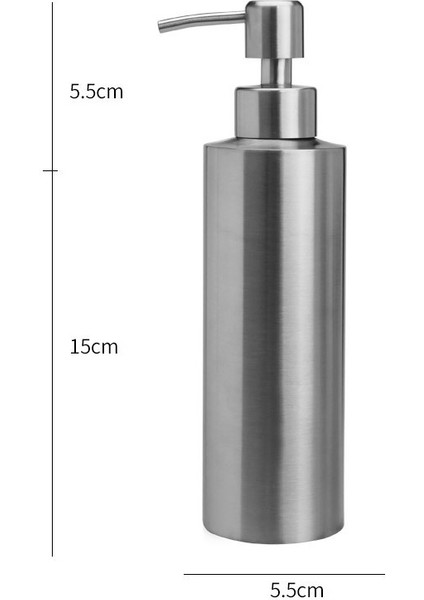 Paslanmaz Çelik Sabunluk Silindirik Düz Emülsiyon Şişesi Özellikler 350ML (Yurt Dışından)