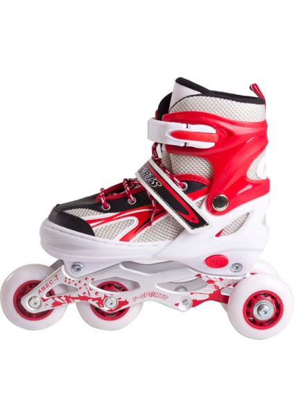 F-Sports 2+2 Ayarlanabilir Ön Tekerleği Işıklı Metal Alıştırma Pateni Çantalı