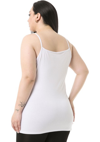 Büyük Beden Ip Askılı Viskon Beyaz Body fiyatları