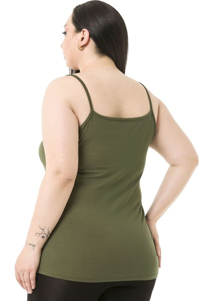 Büyük Beden Ip Askılı Viskon Haki Body fiyatları