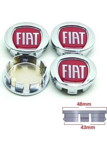 Fiat Krom Geçme Jant Göbeği 4 Lü 50-42MM