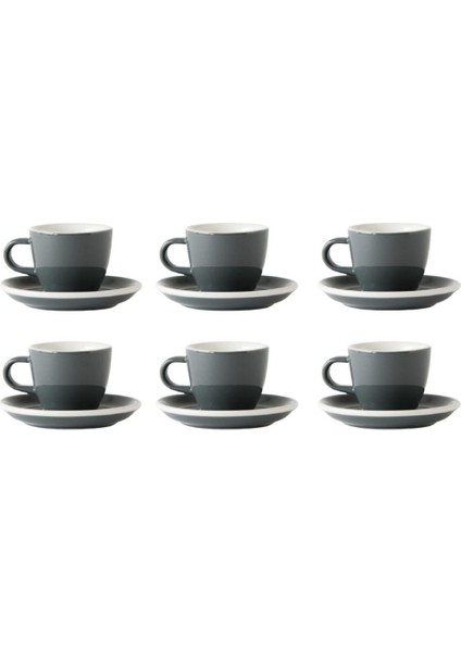 Evolution 6'lı Espresso Fincan Seti Gri