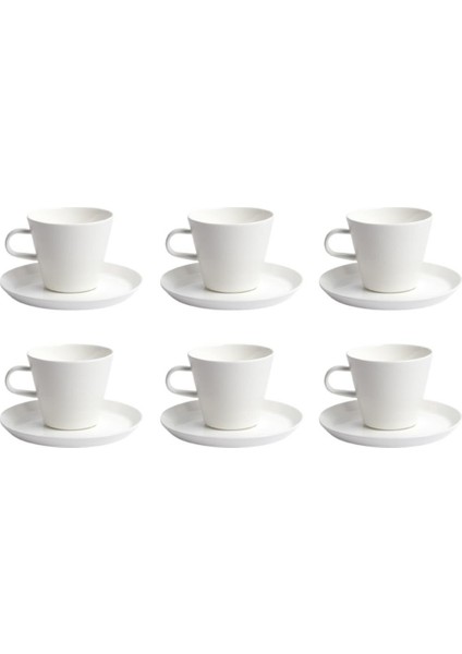 Roman Cup Medium 6'lı Fincan Seti Beyaz