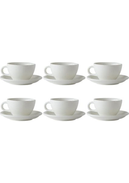 Evolution 6'lı Cappuccino Fincan Seti Beyaz