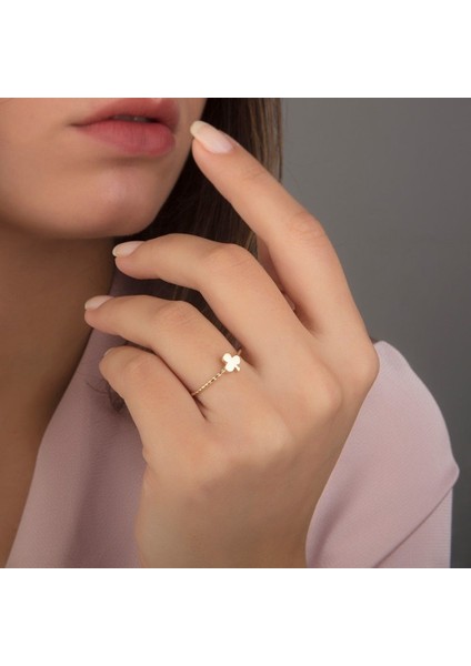 Sarı Altın Maça Yüzük Burgulu 14K fiyatları