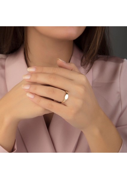 Şövalye Altın Yüzük Oval Tasarım 14K fiyatları
