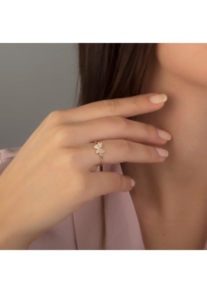 Kelebek Altın Yüzük 14K Taşlı fiyatları