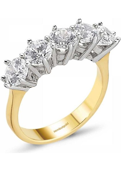 Altın 5 Taş Yüzük Sg42-783409