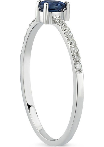 0.35 Ct. Pırlanta Safir Yüzük