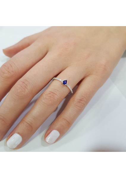 0.35 Ct. Pırlanta Safir Yüzük