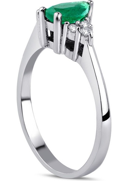 0.70 Ct. Pırlanta Zümrüt Yüzük