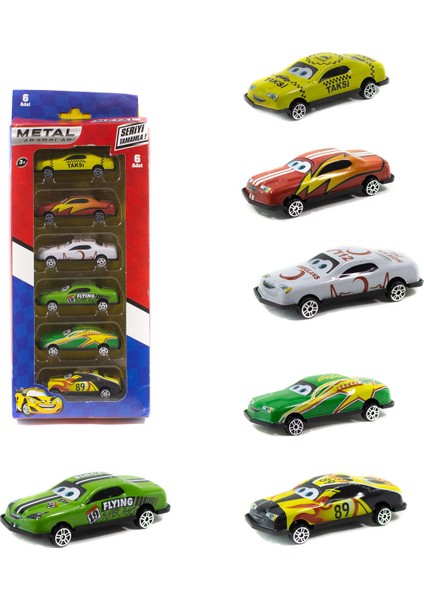1:55 Ölçek Metal Model Arabalar 6lı Set 8 cm
