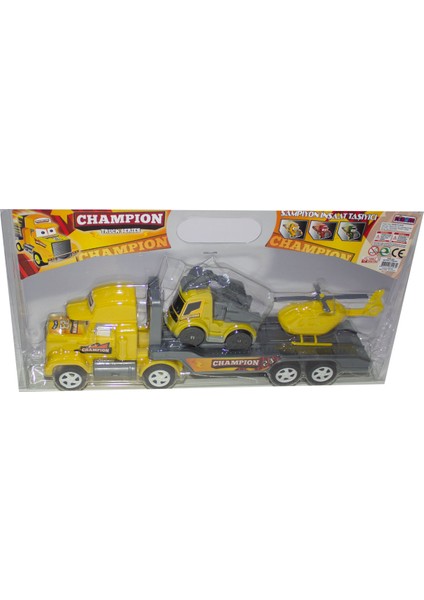 Şapkalı Şampiyon Araç Taşıyan Sarı Tır 34 cm