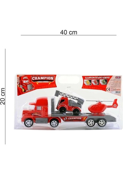 Şapkalı Şampiyon Araç Taşıyan Itfaiye Tır 34 cm modelleri