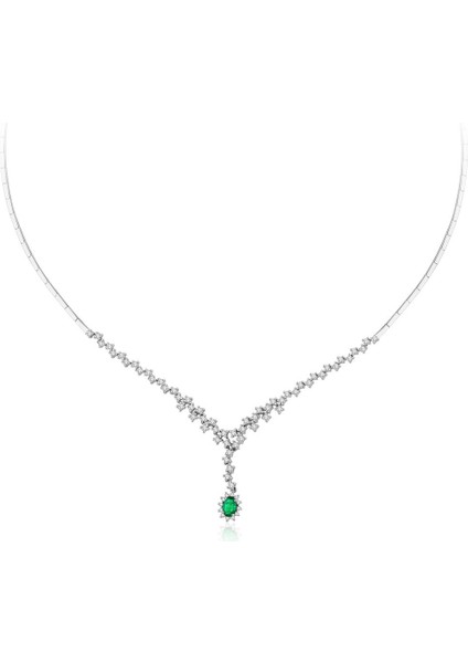 1.80 Ct. Pırlanta Zümrüt Gerdanlık
