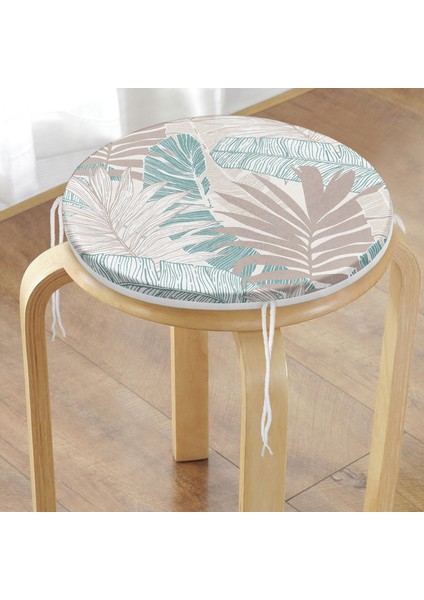 Modern Floral Desen Dijital Baskılı Özel Tasarım Yuvarlak Fermuarlı Sandalye Minderi