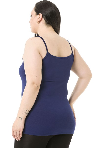 Büyük Beden Ip Askılı Viskon Lacivert Body fiyatları
