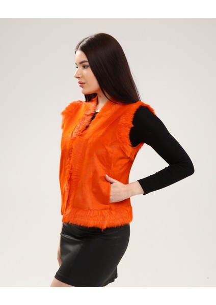 Turuncu Kadın Deri Yelek fiyatları