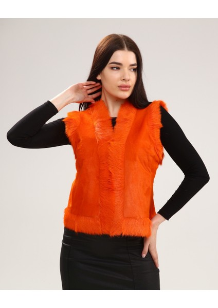 Turuncu Kadın Deri Yelek fırsatları