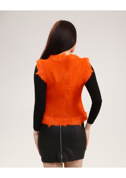 Turuncu Kadın Deri Yelek indirimleri