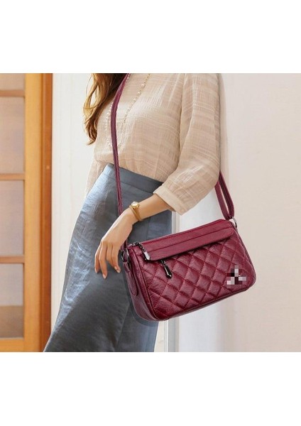 Kadın Omuz Çantaları Moda Su Geçirmez Yumuşak Deri Çantalar Büyük Kapasiteli Hafif Banliyö Çantaları Alışveriş ve Seyahat Postacı Çantaları (Yurt Dışından)