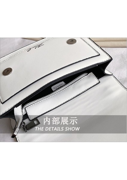 Küçük Kare Çanta Bir Omuz Crossbody Bir Omuz Çantası Pu Manyetik Toka Trendy Moda Basit Kadın Çantası (Yurt Dışından)