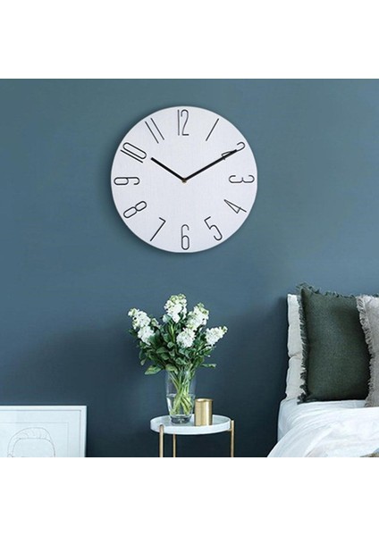 30 cm Duvar Saati Modern Izle Ev Ofis Süpürme Hareketi Saatler Için Saatler El Sanatları Beyaz