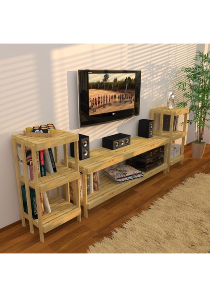Midia Mini - Açık Ahşap Medya Ünitesi ve Kitaplık fiyatları