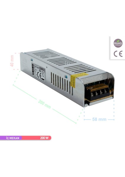 LED Trafosu 12.5 Amper 200W