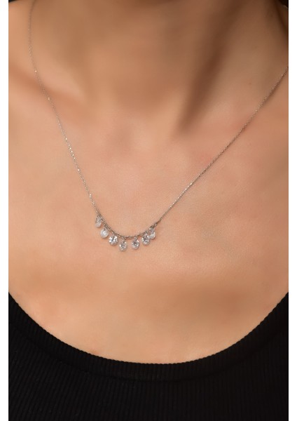 925 Ayar Gümüş Kaplama Zirkon Taşlı Shakira Kolye fırsatları