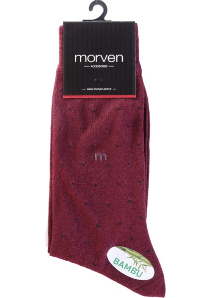 Erkek Bordo Bambu Berk Noktalı Desenli Uzun Çorap fiyatları